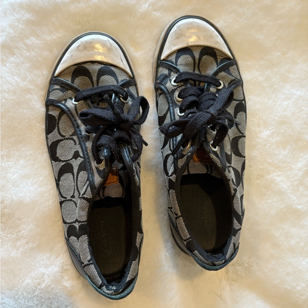Coach Black and Gray Patterned Sneakers